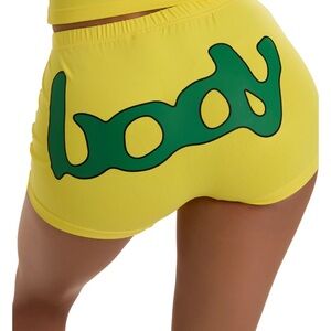 body by raven tracy x latto Women's Shorts with Green Logo